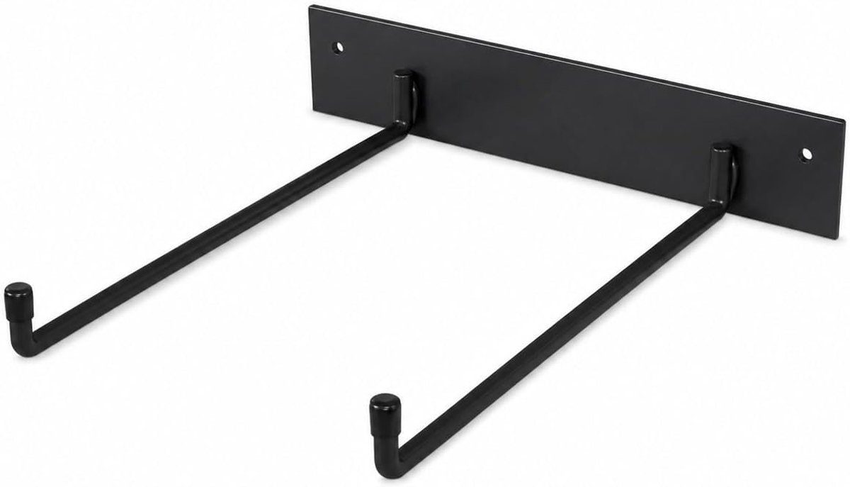 QLS Wall mount for 10 folding chairs steel 36.5x40x6 cm black - ShopVlot