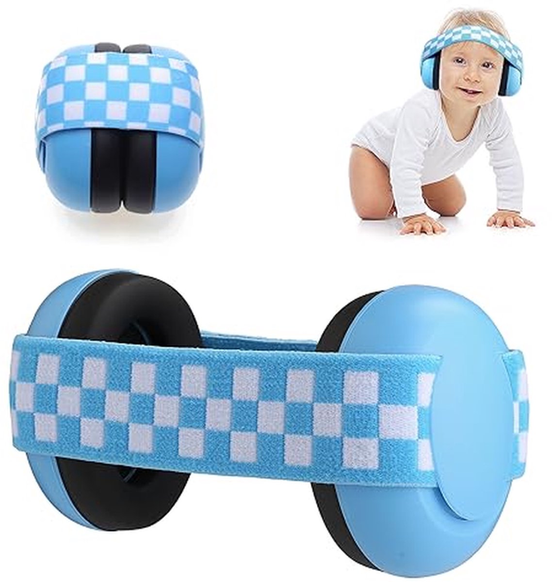 Baby Oorbeschermers - Gehoorbescherming Baby - Geluidsreductie - Verstelbare Hoofdband - Inklapbaar - Wit