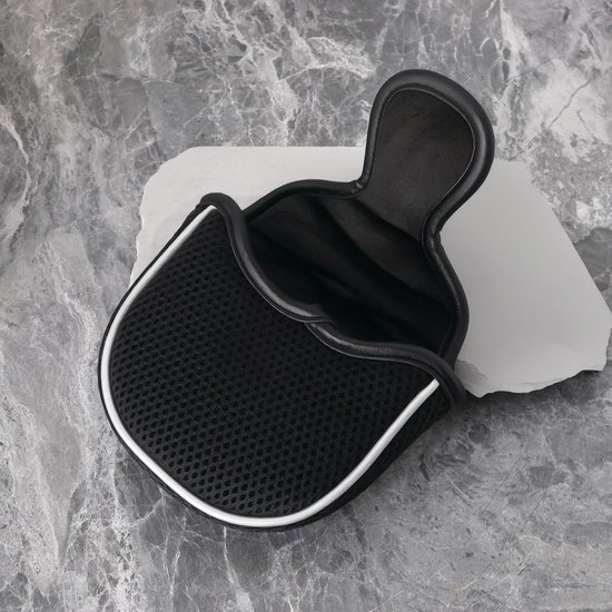 Golfclub hoes - Zwart mesh - Magnetische sluiting - Putter bescherming - Voor Mallet Putters - Zwart Mesh Mallet Putter Deksel - Magnetische Sluiting Golf Hoofddeksel - Geschikt voor Mallet Putters. — afbeelding 2