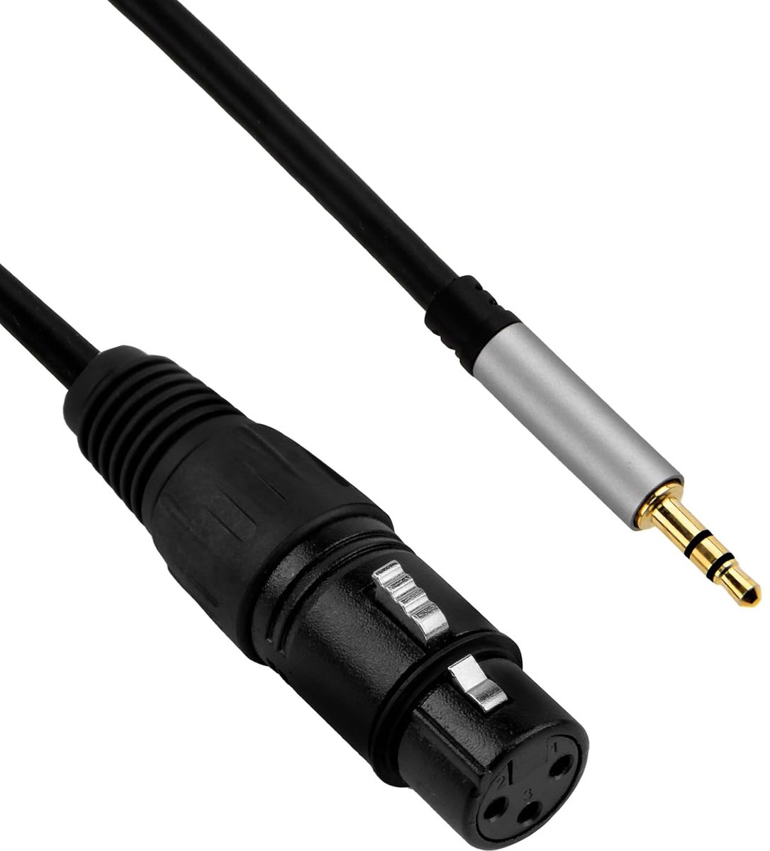 XLR Jack Kabel 3.5mm - Microfoon Kabel 1m - Geschikt voor DSLR en Camcorders - Ideaal voor audio-opnames - ShopVlot