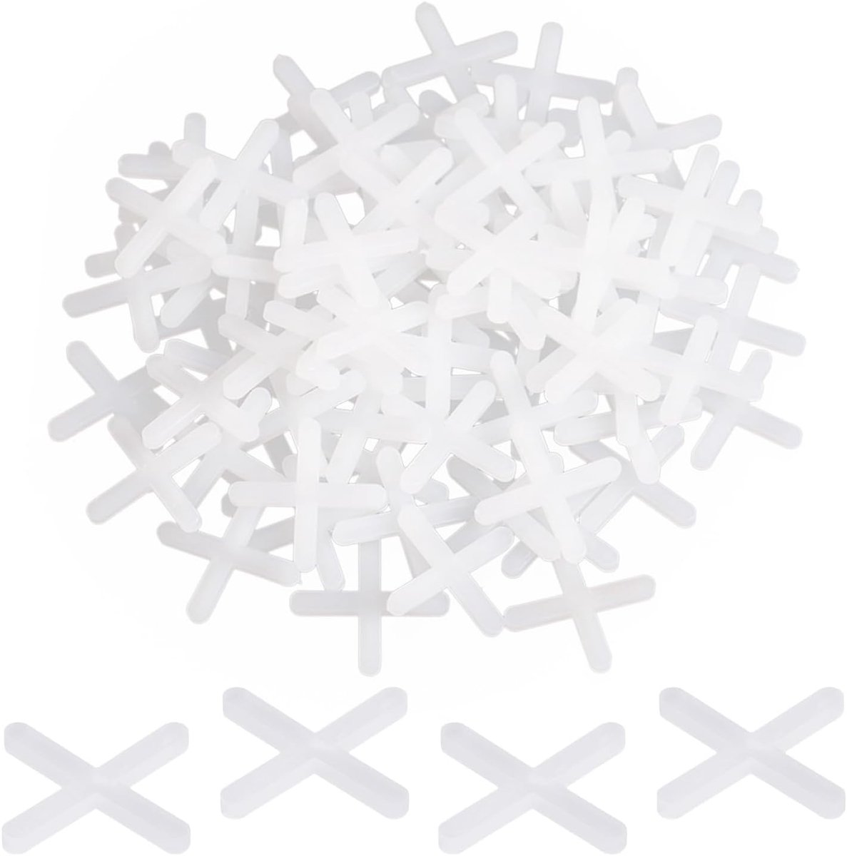 SnelShoppen - 500pcs Tegelafstandhouders 3mm Wit Plastic Kruisvormige Spacers voor Nauwkeurige Positionering van Keramische Tegels, Vloeren en Muren