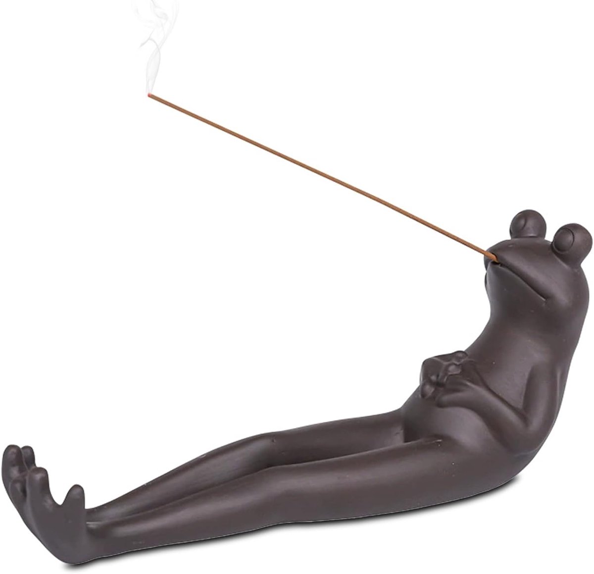 SnelShoppen - ZONSUSE Frog Incense Holder, Schattige Dieren Incense Stick Houder van Paarse Klei, Kikkervormige Aromatherapie Branders voor Witte Sali