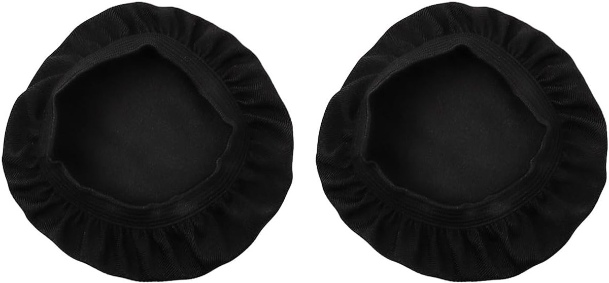 SnelShoppen - Stretchy Gebreide Hoofdtelefoon Oorkussen Covers Ademend Wasbaar Herbruikbaar voor 3,54-4,13" Hoofdtelefoons - Zwart - Gym Accessoires