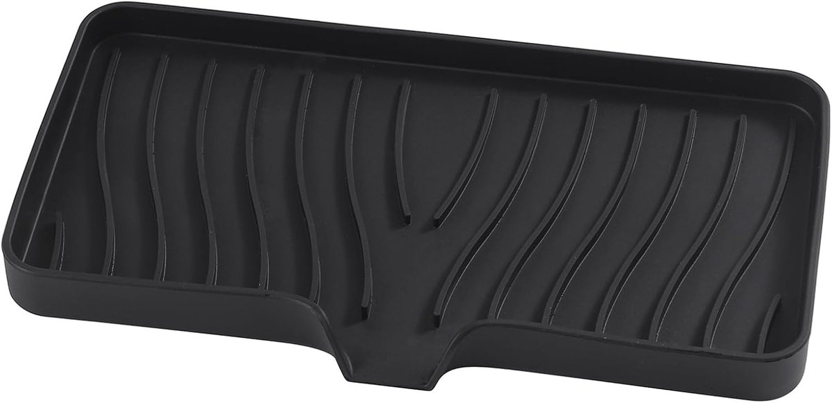 SnelShoppen - Sink Organizer Silicone Sponshouder Keuken Badkamer Organizer voor Spons, Borstels, Zeep, Afvoer Mat Silicone, Vaatwasser Bestendig (Zwa