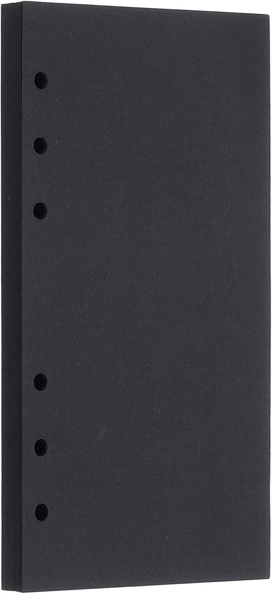 SnelShoppen - A6 Refill Papier, Ongeprint Kraft Papier, 6-Gaatjes, 80 Vel/160 Bladzijden, Losse Bladen voor Mappen, Notebooks, Planners, Zwart