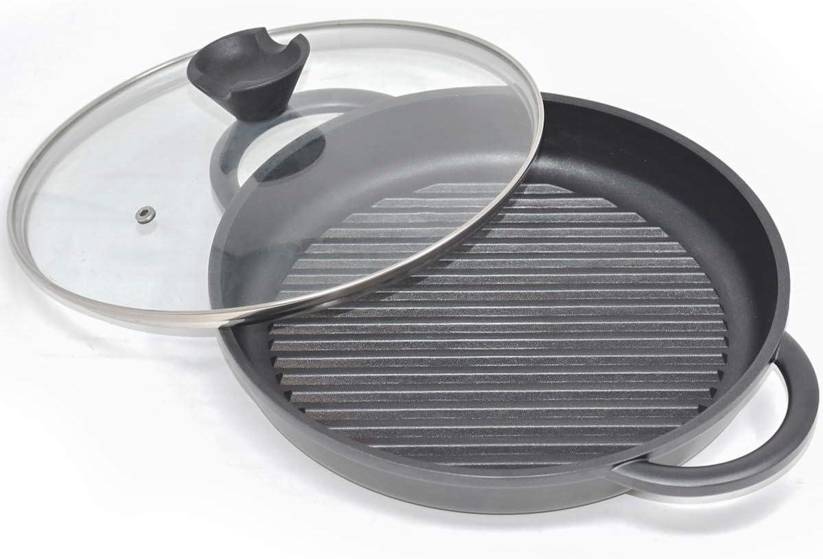 Grillpan - Koekenpan - Eten Bereiden - Antiaanbaklaag - 27 cm - Zwart