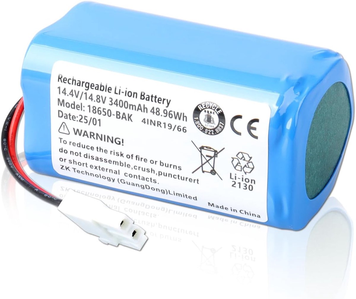 Vervangende accu 14.8V 3400mAh - Lithium-ion - Langdurige werking - Geschikt voor ILIFE robotstofzuigers - ShopVlot