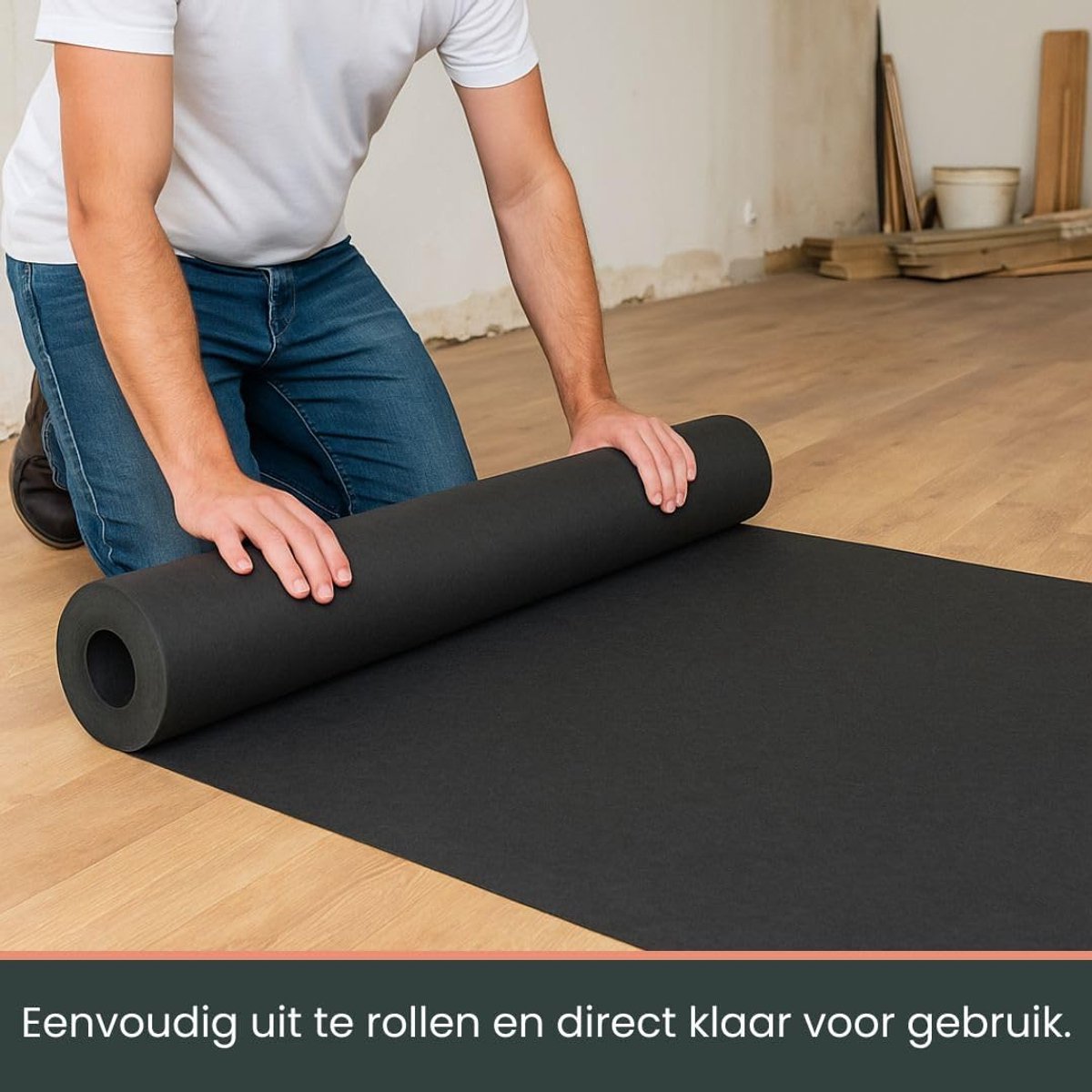 SnelShoppen - AVOID Stucloper Roll Grijs (35m2, 300g/m²) – Vloerbescherming voor Bouw en Renovatie, Verf en Kluswerk, Beschermende Vliesrol voor Lamin