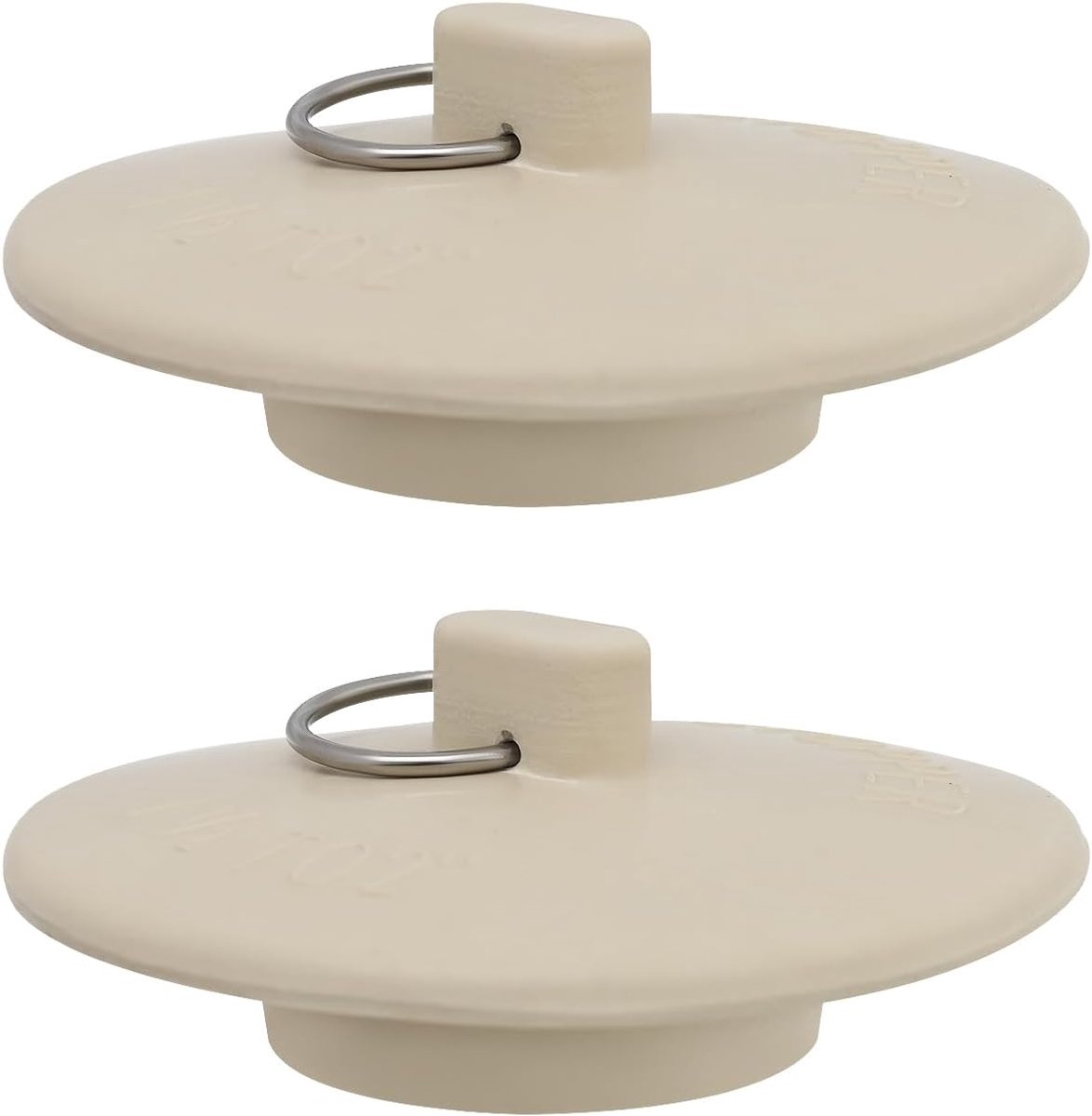 SnelShoppen - 2 Stuks Rubberen Afvoerstopper Badstop Drain Plug Geschikt voor 1-1/2" tot 2" Afvoerbuis Wit