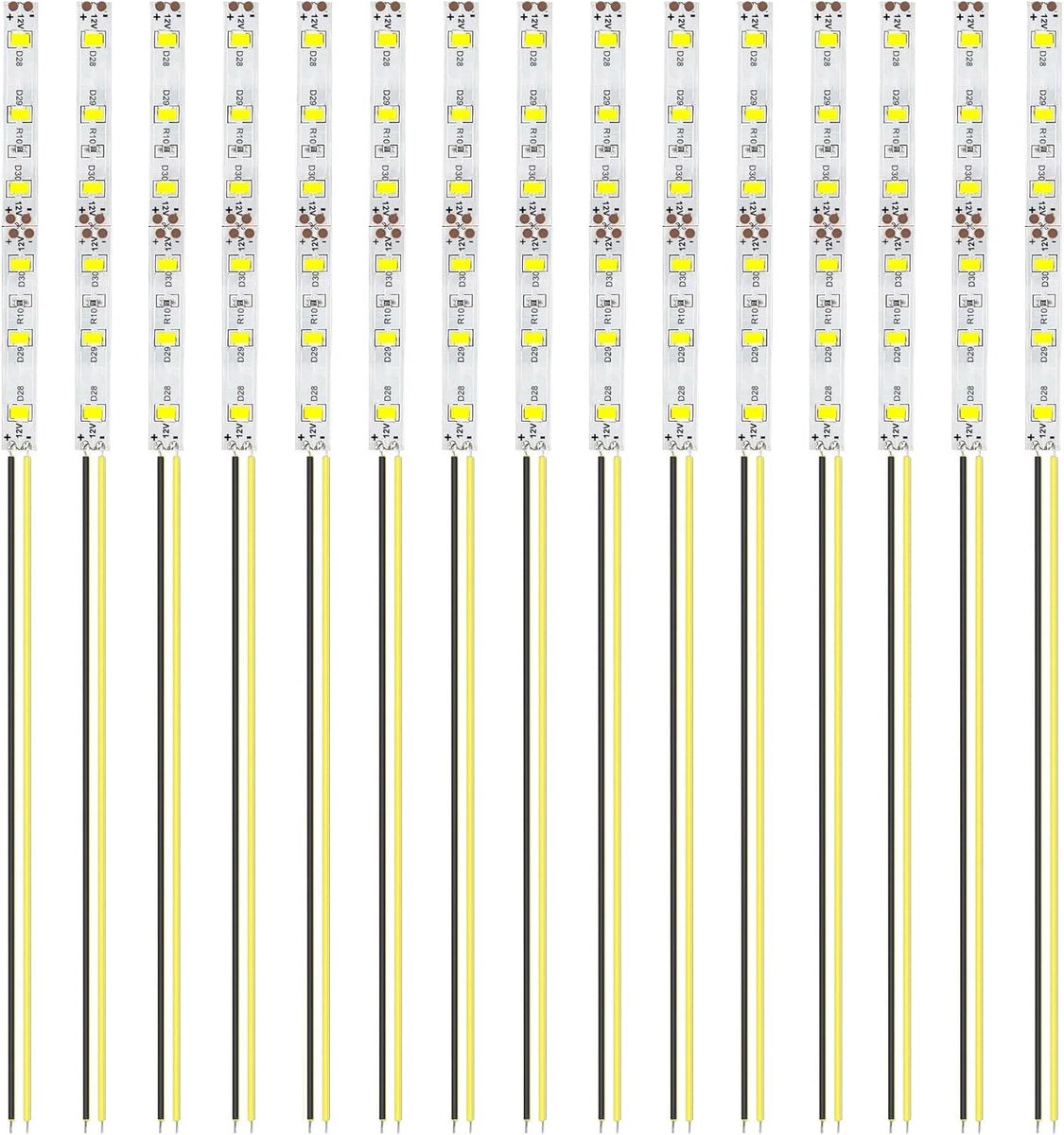 LED strips 100 mm - 15 stuks - geel - eenvoudige installatie - ShopVlot
