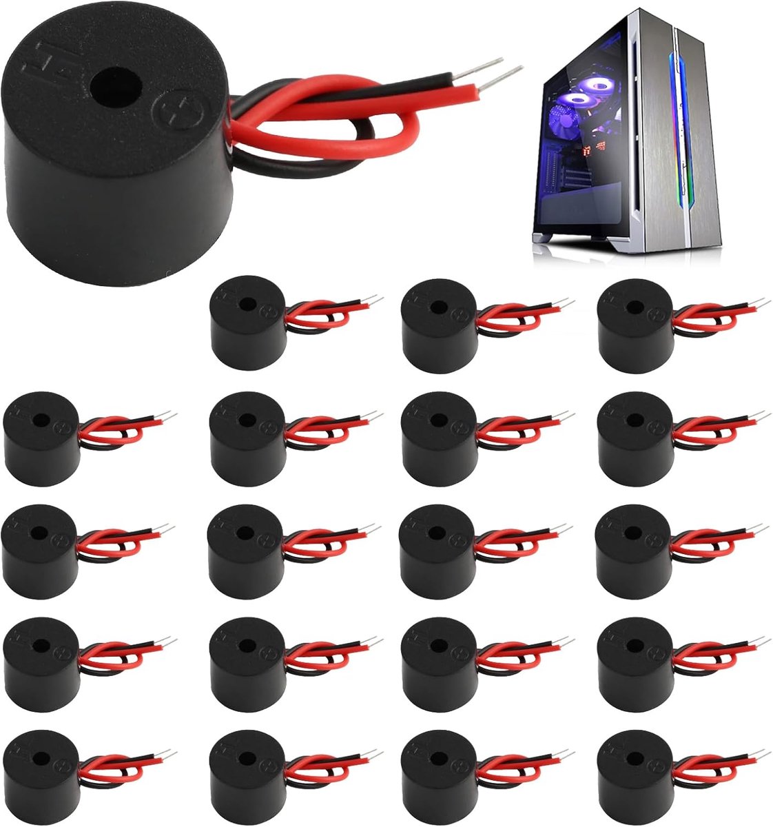 Elektronische Buzzer 20pcs - 3-12V Geluidsalarm - 85dB Sterk en Duurzaam - Ideaal voor Elektronische Toepassingen - ShopVlot