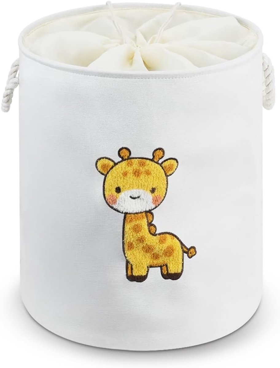 Laundry Basket Canvas Fabric with Lid, Foldable Canvas Storage Basket with Handle, Laundry Bags with Waterproof - ShopVlot