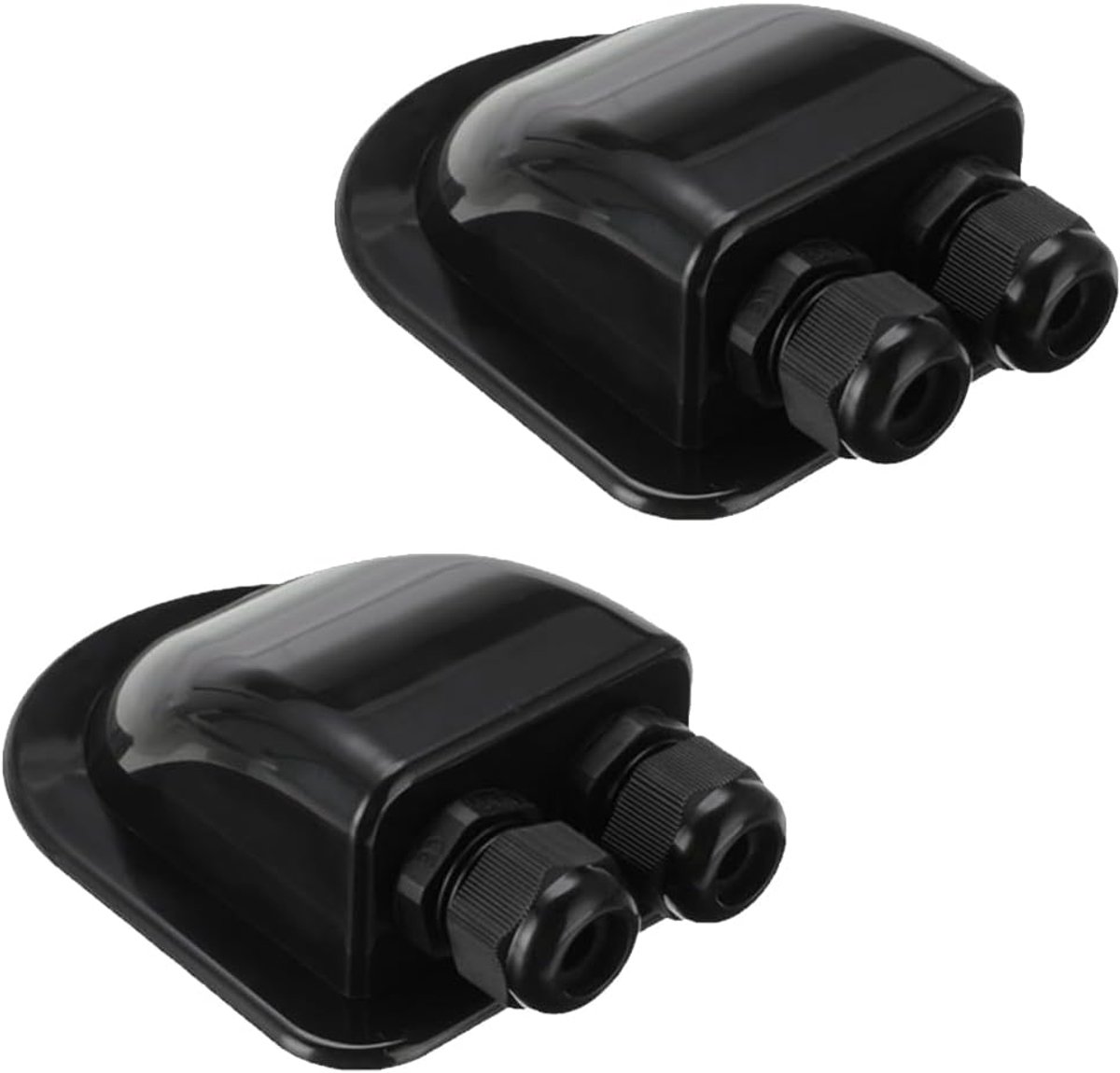 SnelShoppen - Pack van 2 Dakdoorvoeren, 2-Weg Waterdichte ABS Kabelinvoer voor Zonnepanelen, Satelliet, Airconditioning, Camper, Caravan, Boot
