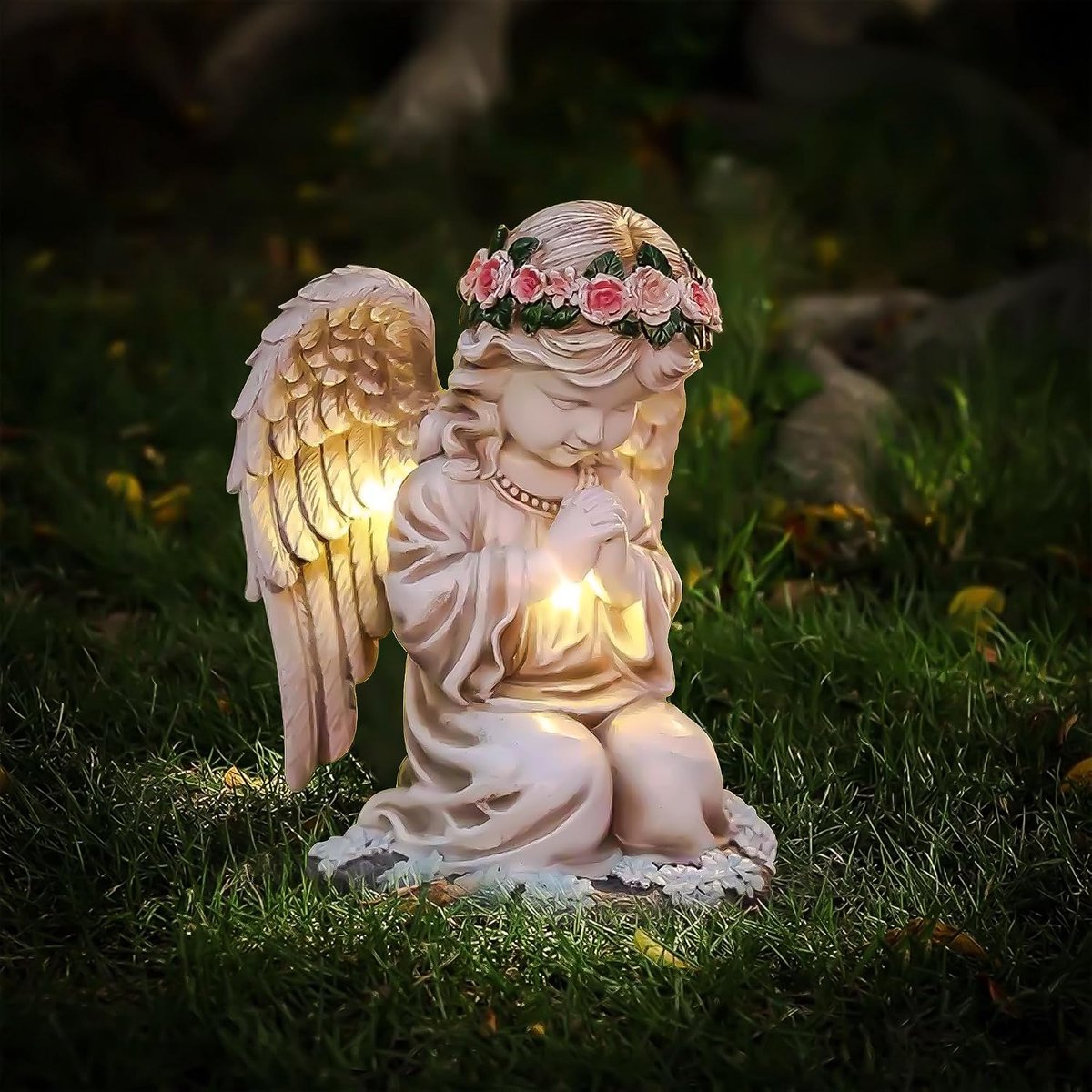 SnelShoppen - Solar Tuinbeelden Buiten Fee Engel Figuren Decoratieve Tuin Patio Balkon Vensterbank 1 Stuk - Lichtgevende Decoratie voor Tuinfeest en B