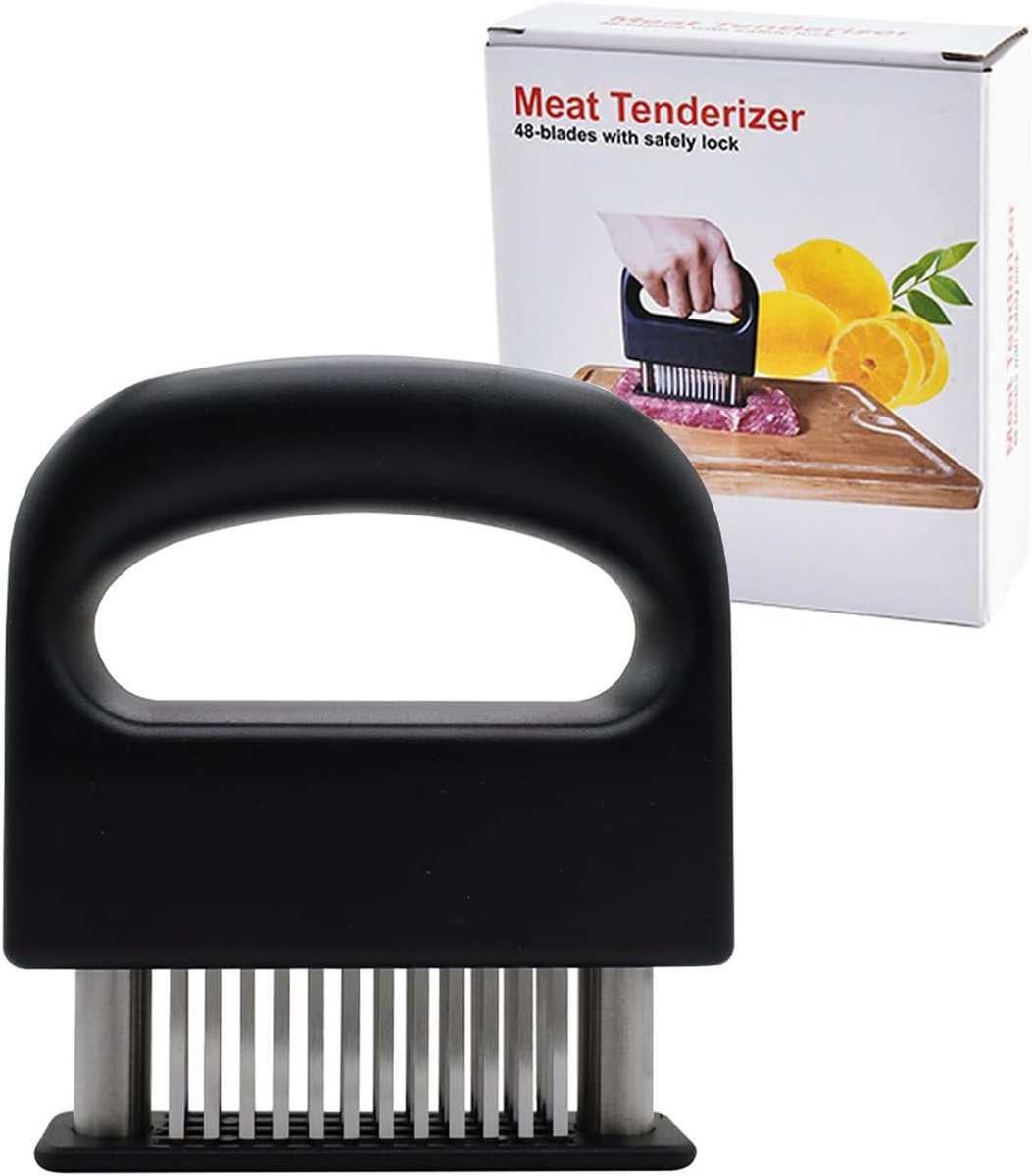Stainless Steel Meat Hammer with Non-Slip Handle and 48 Stainless Steel Knives, Hammer for Beef, Chicken and Pork - ShopVlot