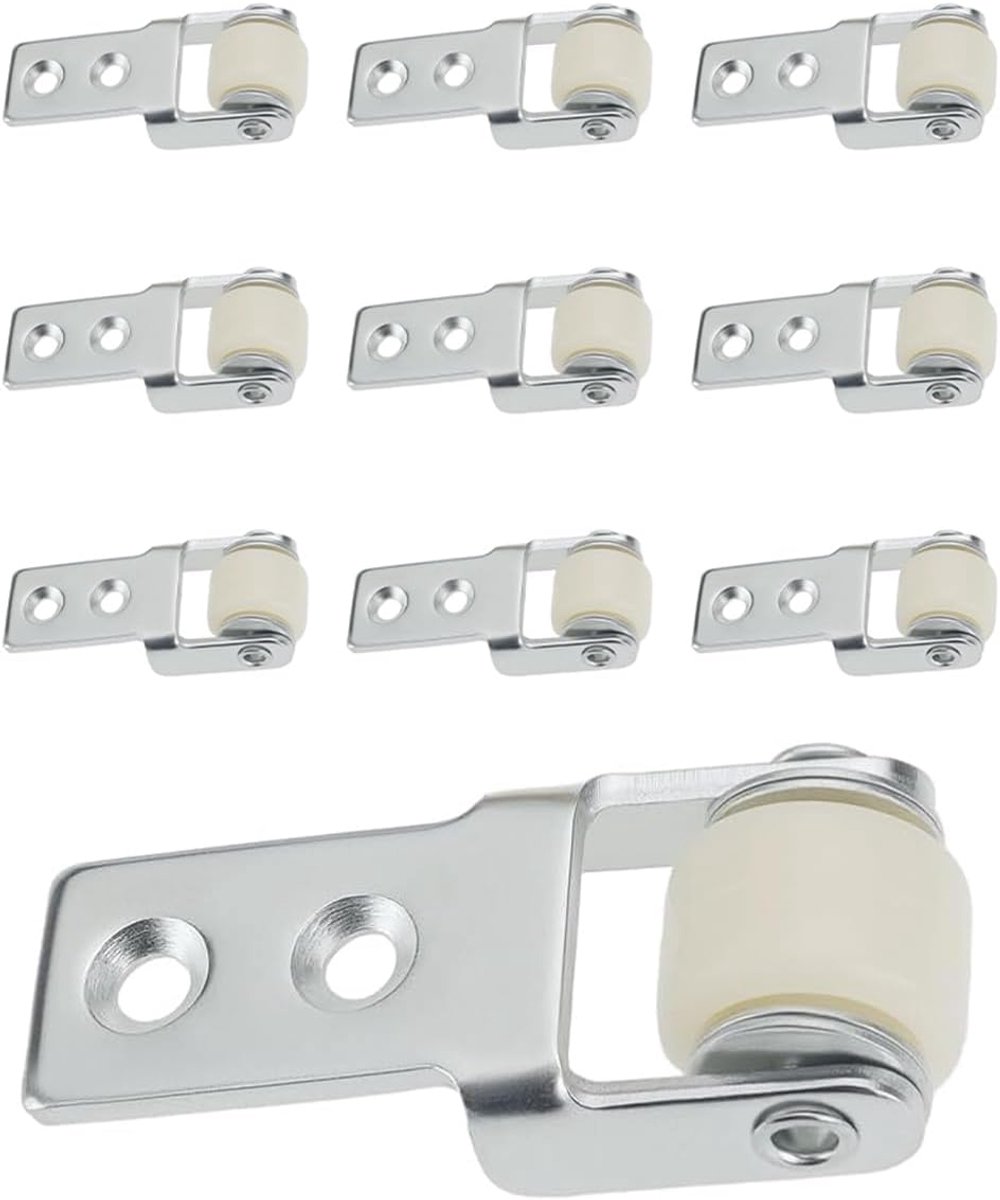 SnelShoppen - 10 Stuks Schuifdeur Rollen Wielen Deur Track Roller Gids Kleine Vaste Meubelwielen Hoogwaardige Metaal Nylon Waterdicht Geluidsarm