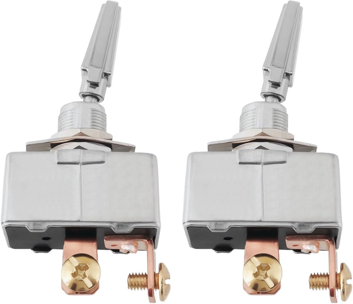 SnelShoppen - 2 Stuks Automotive Toggle Switch R13-401-101 12mm 50Amp 12V SPST Zware Schakelaar voor Elektrische Apparatuur Auto en Buiten