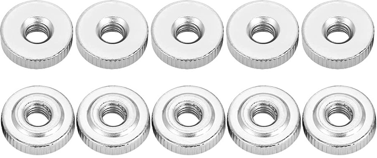 SnelShoppen - Knurled Moeren M3 M4 M5 M8 - Carbon Staal Ronde Knurled Moeren voor Productiemachines - 10 Stuks