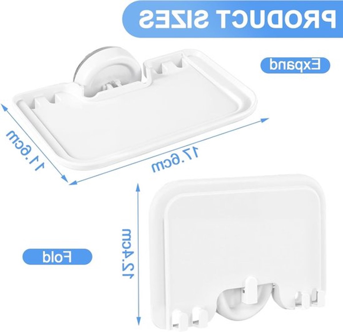 Wandplank zonder gaten, stevige ophangbeugel met zuignappen, ideaal voor badkamer en woonkamer, eenvoudig te bevestigen en verwijderen