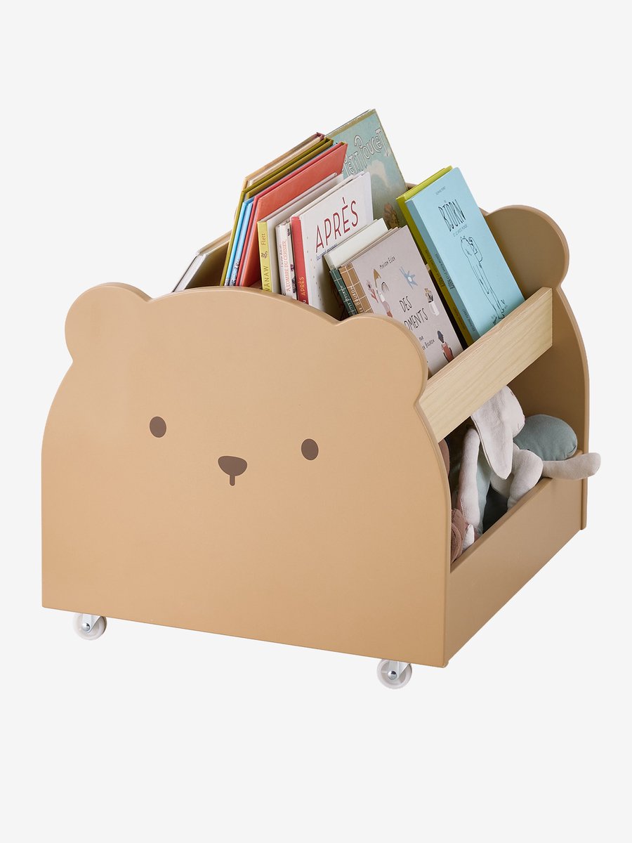 vertbaudet Kinderbibliotheek op wieltjes OURSON mokka