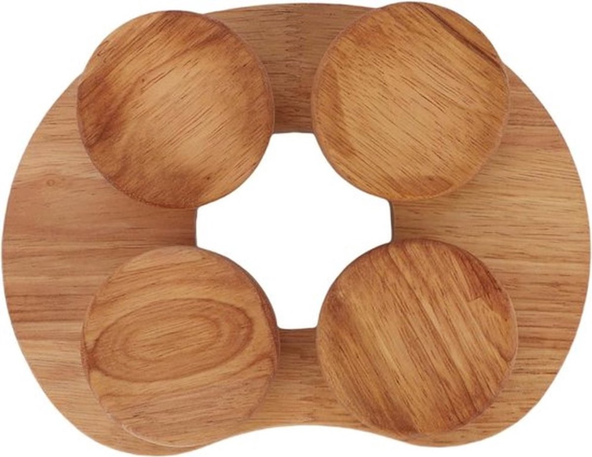 Ergonomische Houten Sauna Hoofdkussen met Draaischijf, Ondersteuning voor Nek en Schouders, Ontspanning en Comfort tijdens de Sauna