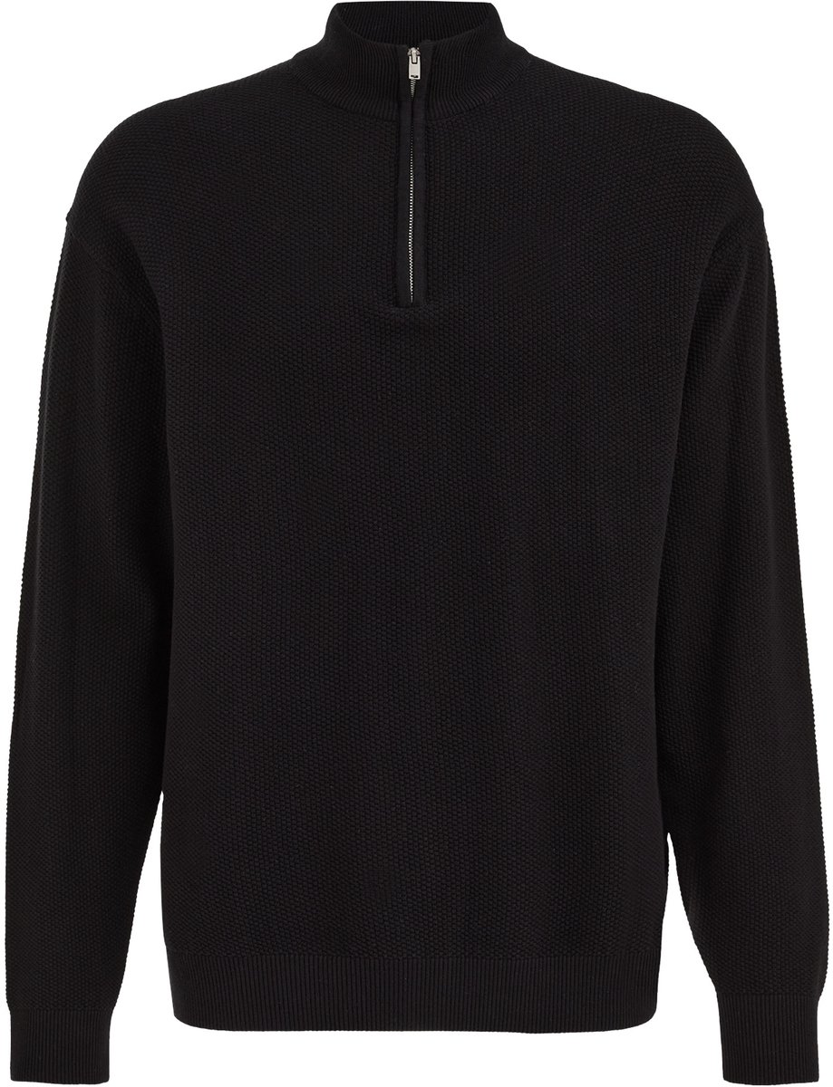 WE Fashion Heren regular fit trui met quarter-zip