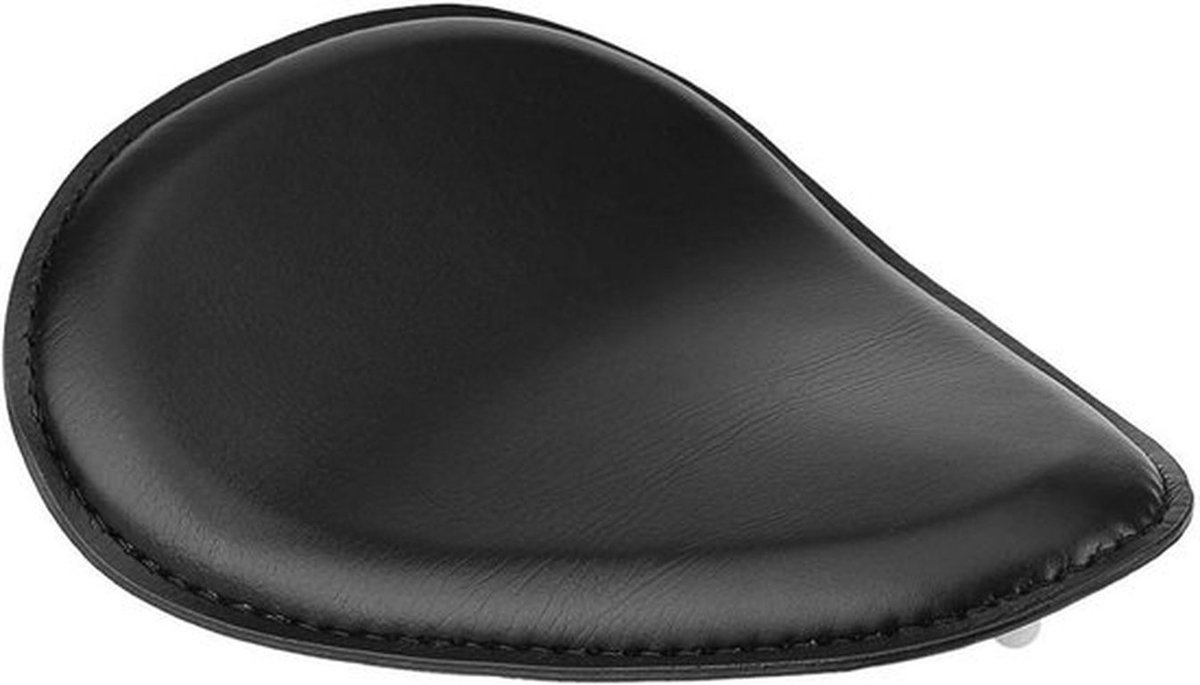 Comfortabele 13" Motorfiets Zitting met Veerbeugel - Zwart Leren Zadel voor Chopper en Bobber, Ideaal voor Custom Motoren