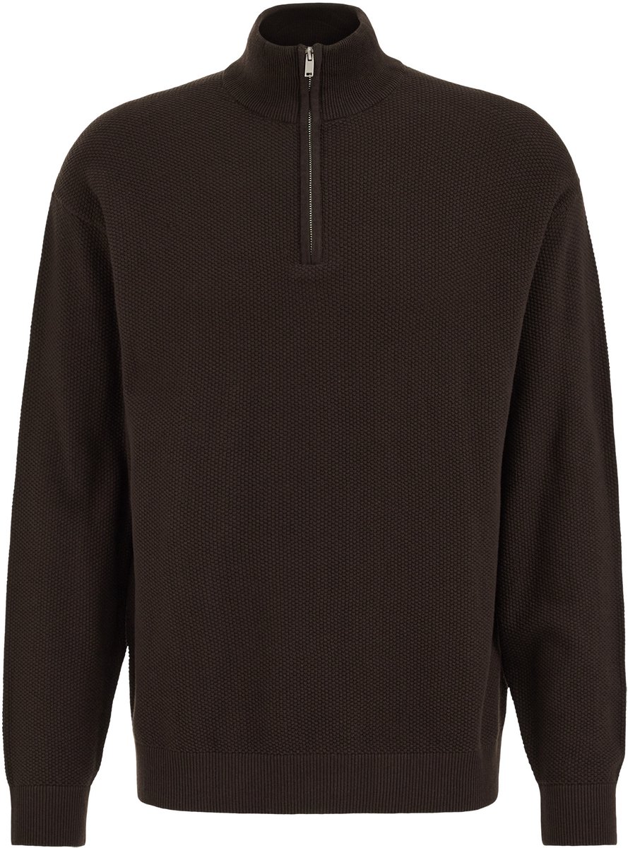 WE Fashion Heren regular fit trui met quarter-zip