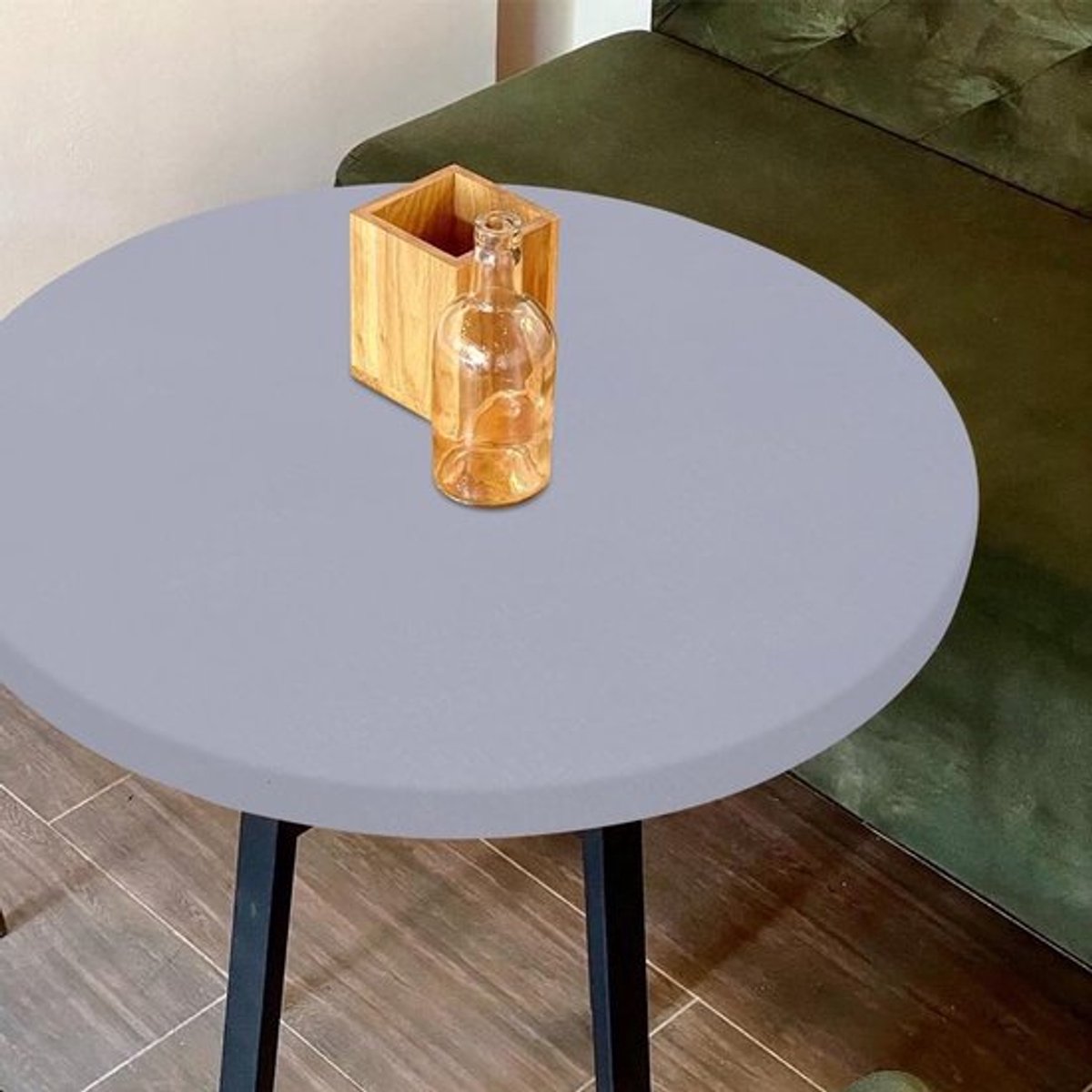 Wasbare Ronde Tuin Tafelkleed van 120 cm, Weerbestendig en Geschikt voor Tuin en Restaurant, Zilvergrijs