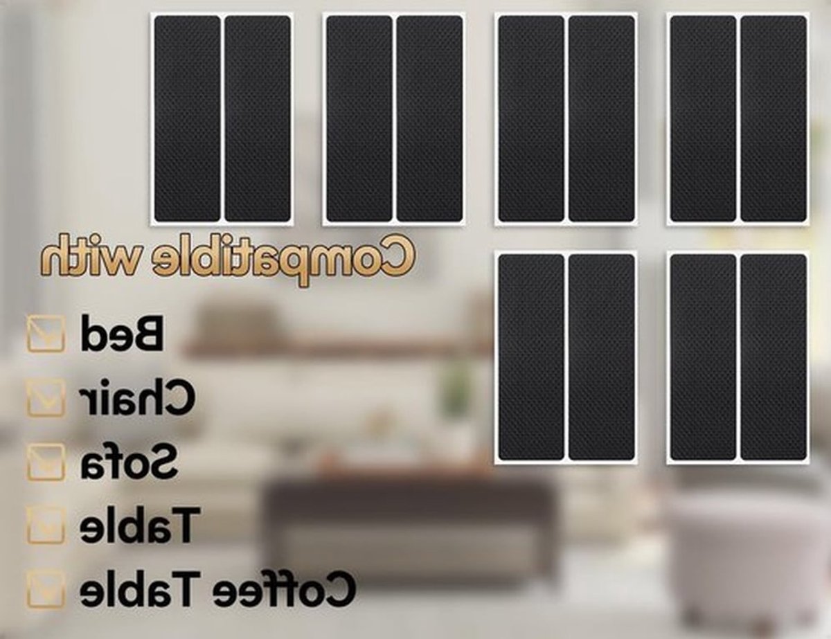 Set van 12 Zelfklevende Antislip Pads voor Meubelpoten en Tafelbenen - Bescherming tegen Krassen en Stabiliteit (Zwart, 4mm Dikte)