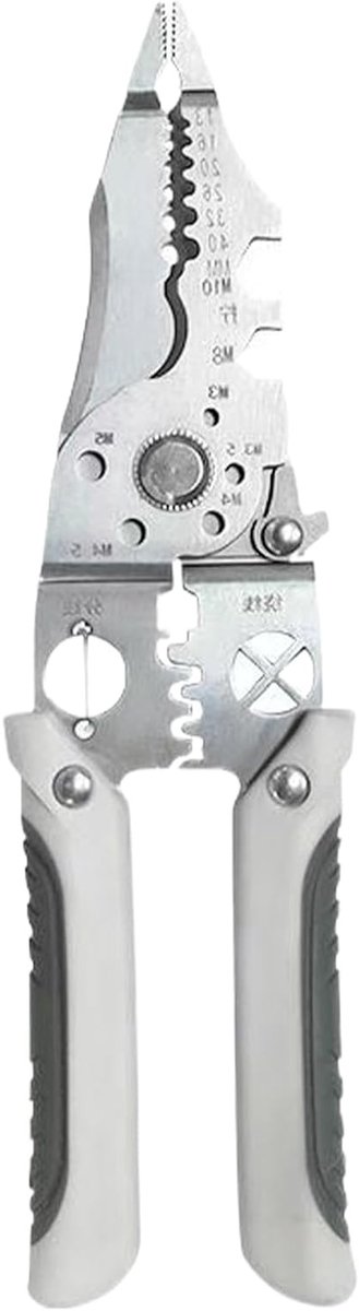 Draadstripper Tang - Kabelstripper Krimper - Elektrisch Klussen - Multifunctioneel Ontwerp - 18.5 cm - Zilver