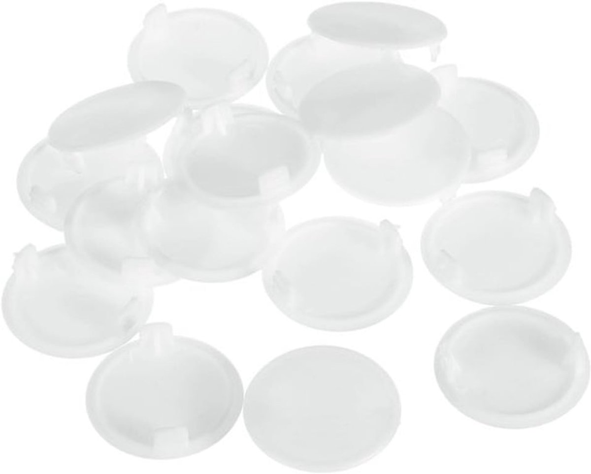 Scharnierkapjes 28 stuks, 35 mm, 1-3/8" ID, plastic, voor verborgen scharniergaten, rond, voor meubels en keukenkasten (wit)