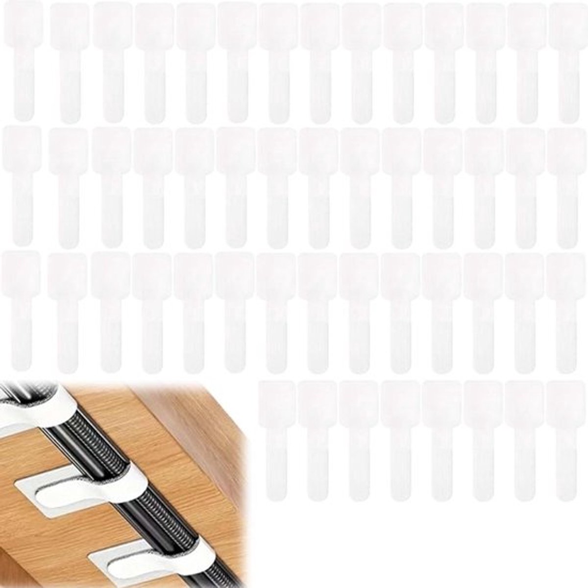 Efficiënte Kabelbeheer Oplossingen - 50 Stuks Zelfklevende Kabelclips, Klittenband Kabelbinders en Snoer Organizers voor Thuis, Kantoor en Werkplaats