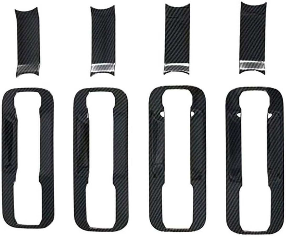 Deurdoppen 8 Stuks - ABS Zwart/Zilver - Koolstofvezel Patroon - 3M Lijm - Voor F*ord F150 2015-2019 - Automatische Buitendeurkrukkom - Deurklinkdecoratie
