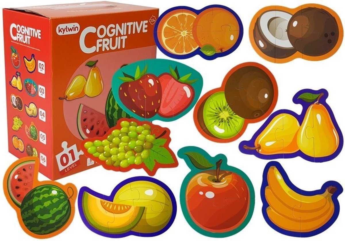 Educatieve puzzel voor baby's Fruit 5 delen 40 stukjes