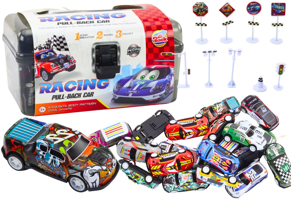 Set Veren In Koffer 25 St. Verkeersborden Auto's - UNI