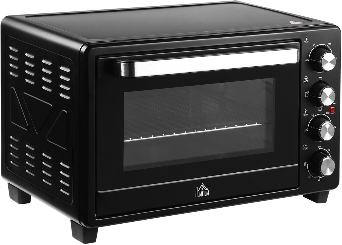 Golaro Elektrische Oven - Mini Oven - Kleine Oven - Roestvrij Staal - 52,2x38,1x33,5 cm - 801-1200W - EU stekker - Zwart.