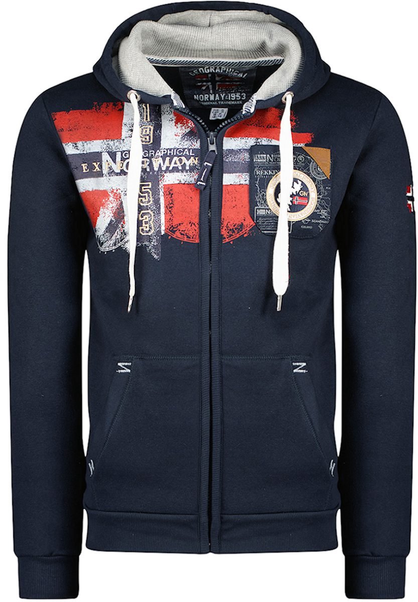 Fespote Vest Met Capuchon En Rits Blauw Geographical Norway - 3XL
