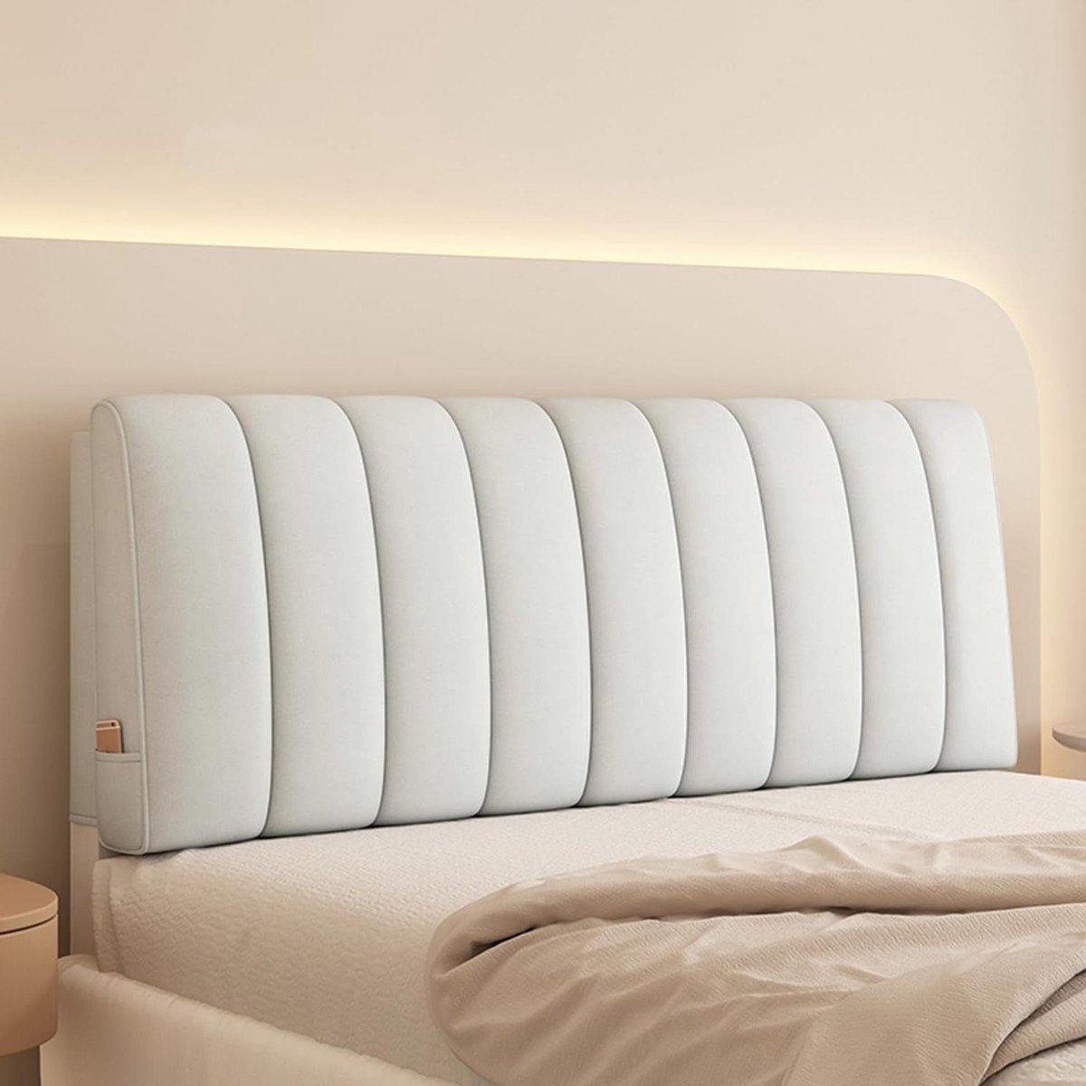 Hoofdkussen Wigvormig - Rugkussen Bedkussen - Comfort Verhogend - Afneembare Hoes - 190 cm riemen - Grijs