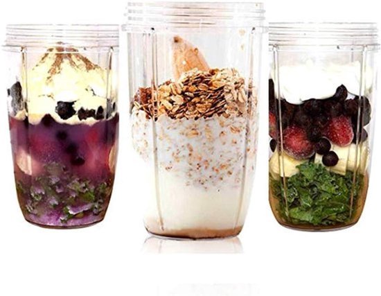Vervangende sapbekers voor Blender en Mixer - 600W, 900W, 18oz, 24oz, 32oz - Duidelijke mokken voor smoothies en sap — afbeelding 4