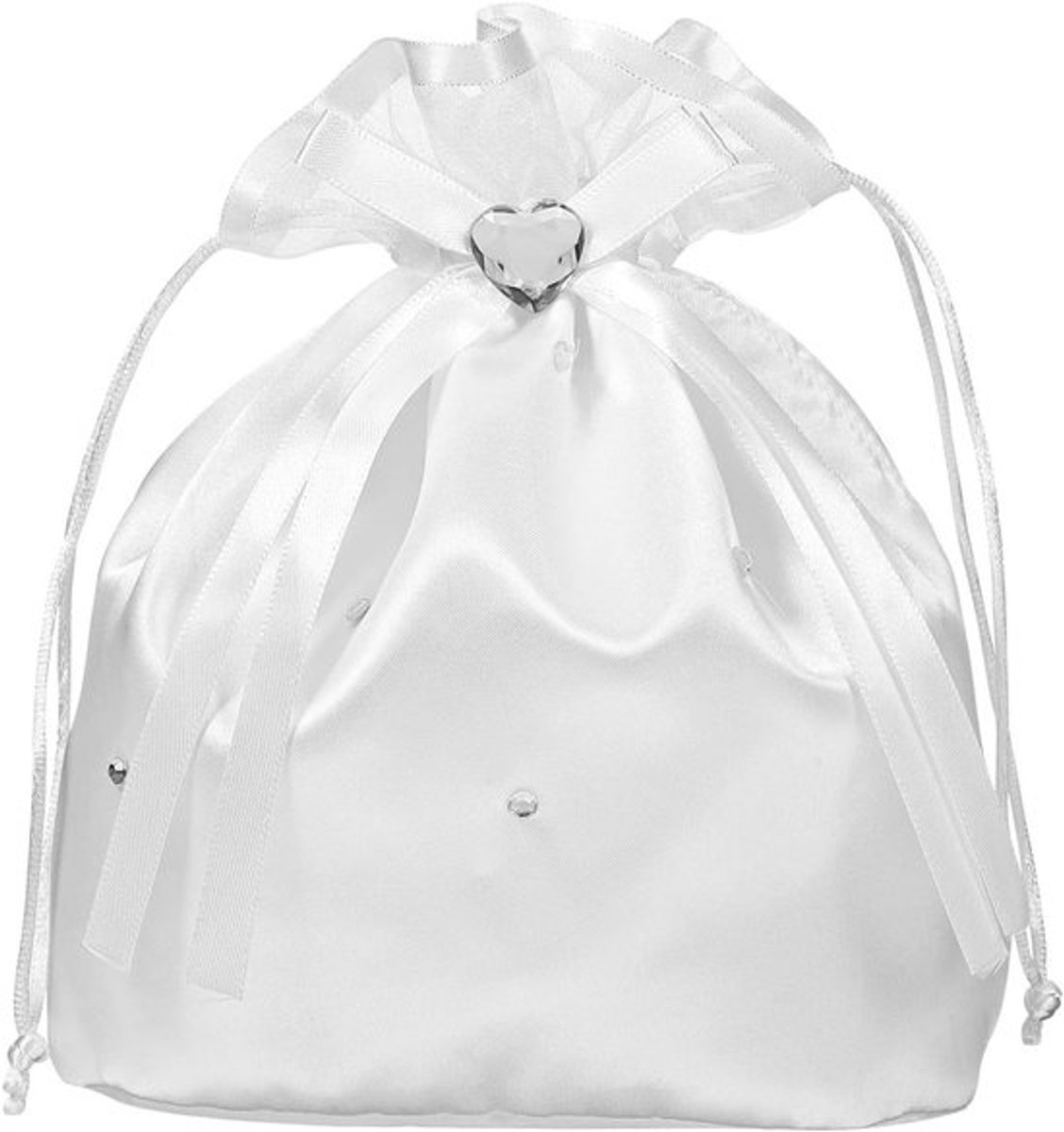 Elegante witte satijnen bruids tas voor bruiloften, feesten en speciale gelegenheden