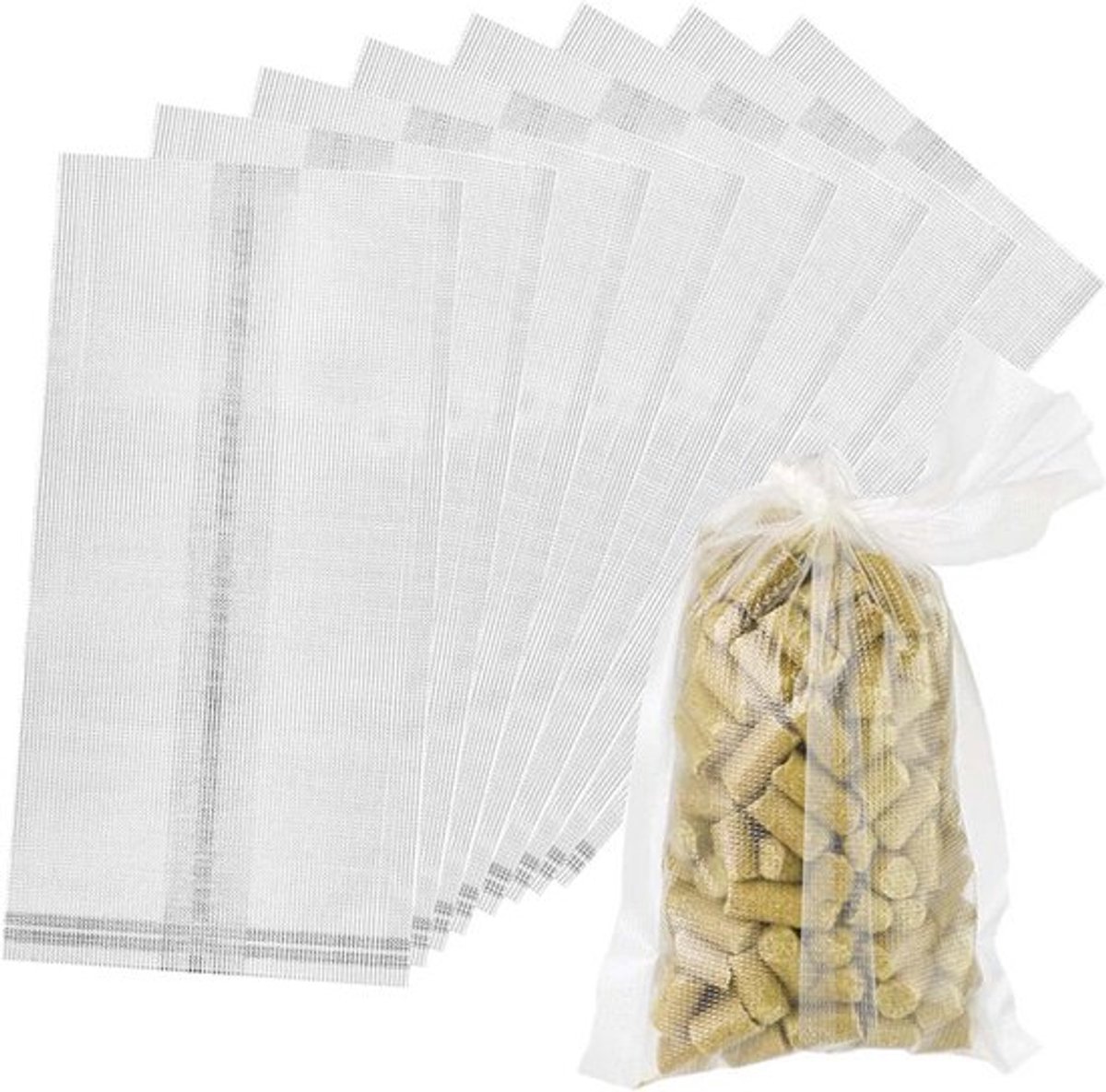 Oplosbare PVA Zak voor Karpervissen met Vaste Aas - 14,5 x 7,5 cm, Ideaal voor Visserij en Aasgebruik