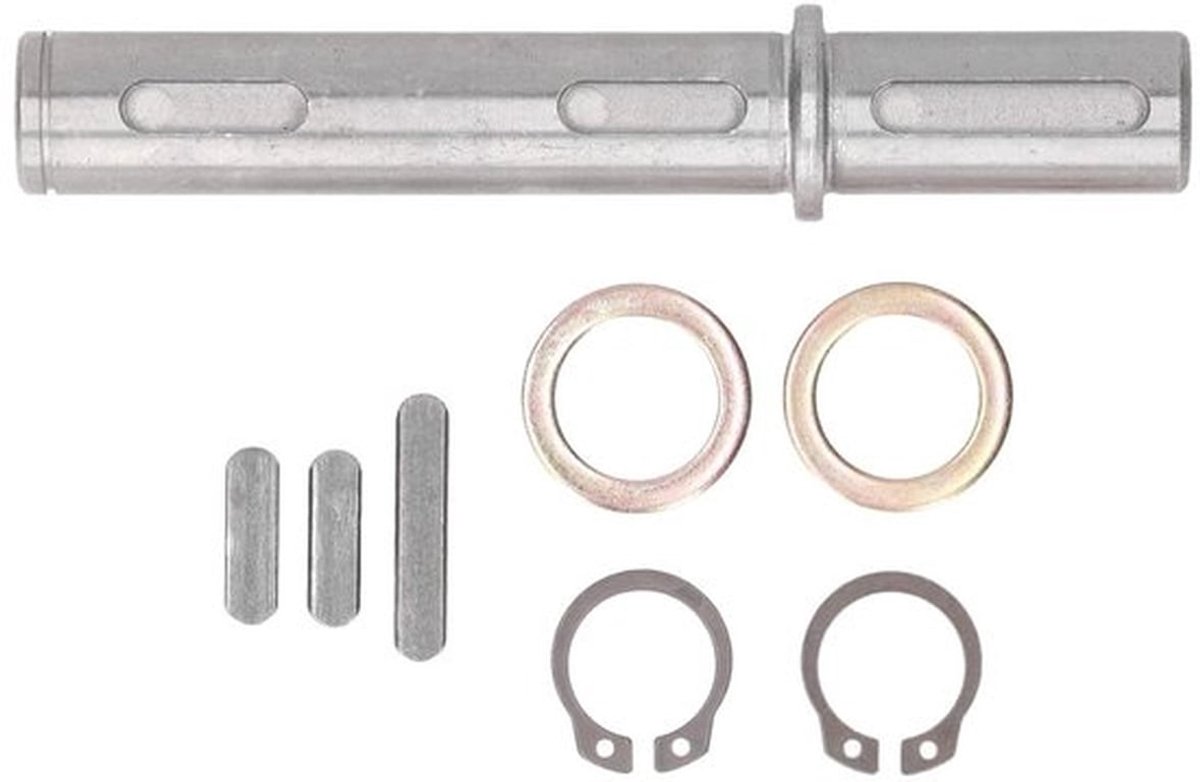 Duurzame stalen uitgang voor NMRV040 RV040 transmissie, enkele as met gladde overdracht en eenvoudige installatie, lengte 18 mm en 128 mm, compatibel met NEMA34, ideaal voor motoren en mechanische toepassingen.