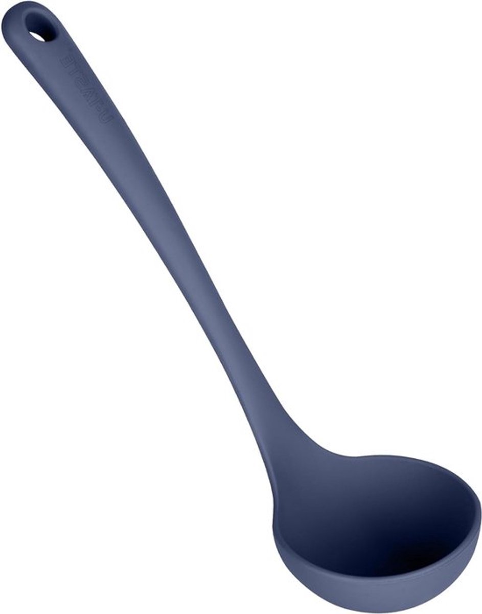 27 cm Silicone Soeplepel - 315°C Hittebestendig, Antiaanbak, Ideaal voor Soepen en Sauzen, Stevige Handgreep en Comfortabel Gebruik (Midnight Blue)