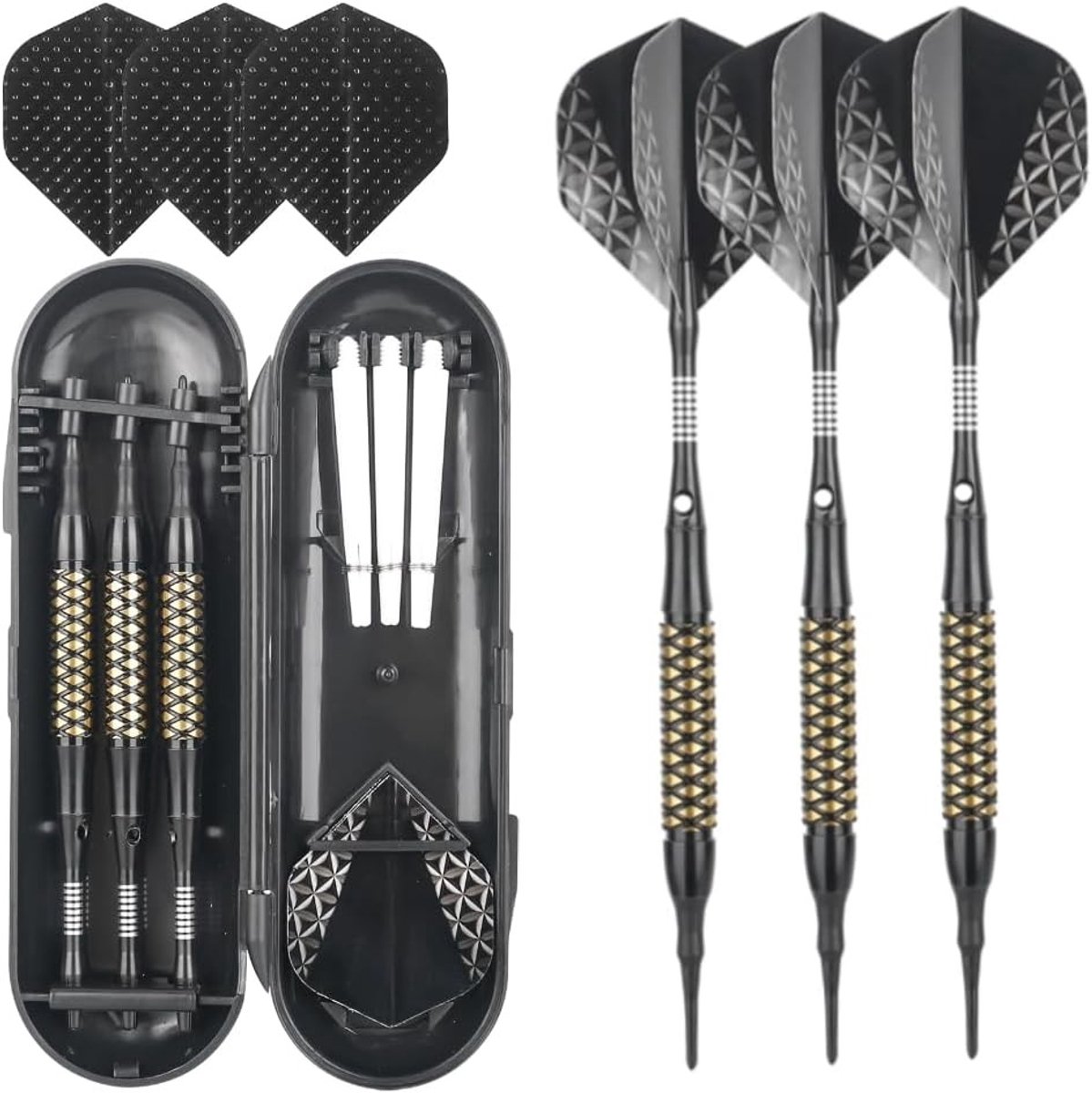 Professionele Steel Tip Dart Flights Set van 3 - Ideaal voor Dartspellen met Aluminium Axles en Plastic Tips