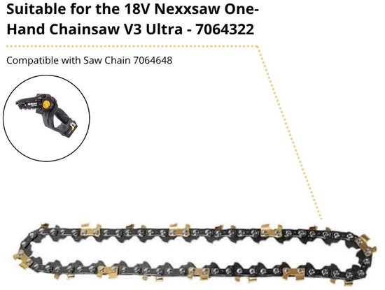 Batavia Titanium Gecoate Zaagketting - voor de 18V Nexxsaw Brushless Accu Eénhands-Kettingzaag V3 Ultra van Batavia — afbeelding 3