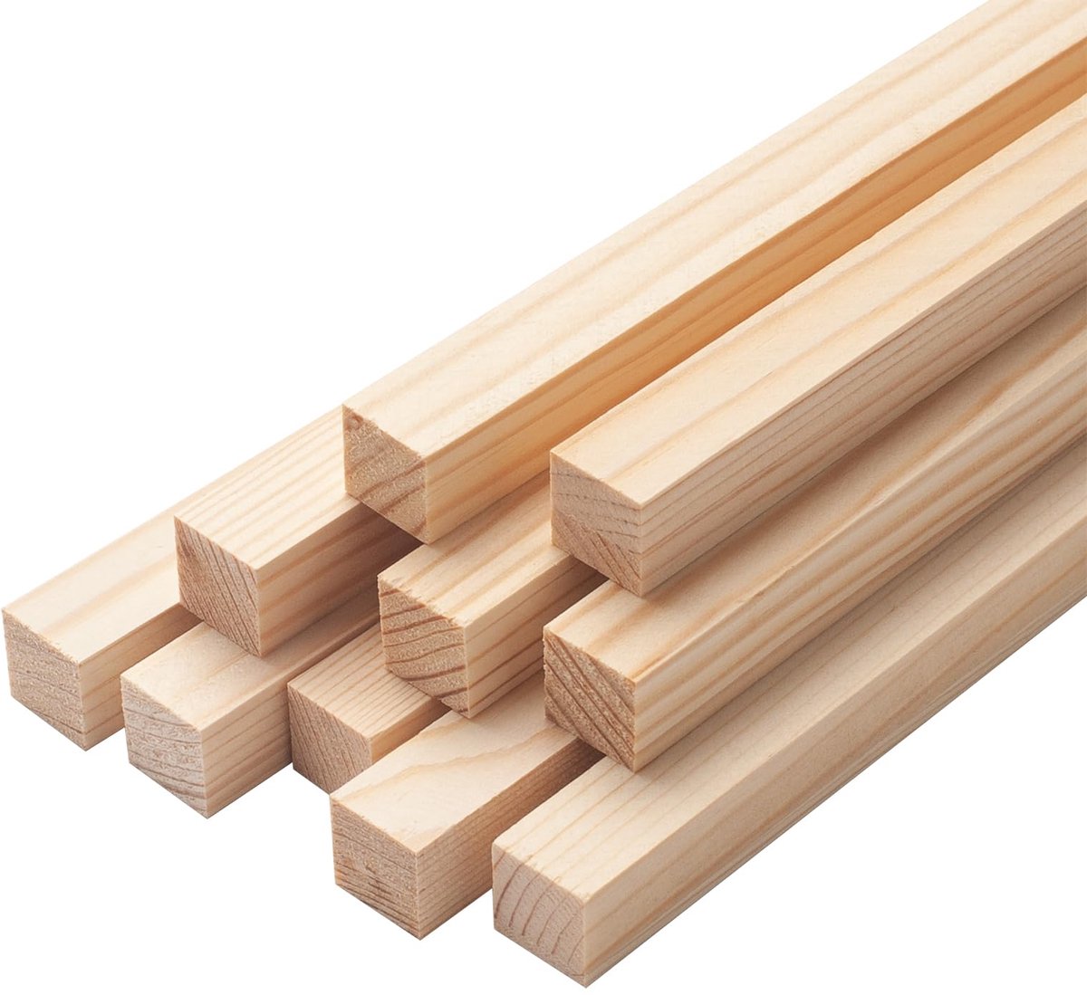 Houten latten voor knutselen 16 x 16 x 380 mm, 10 stuks