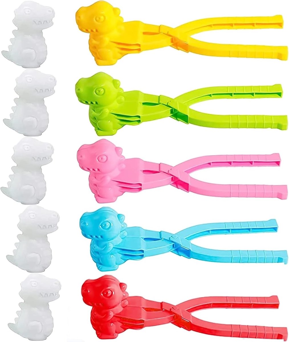 5-delige sneeuwbal maker set, ideaal voor sneeuwballengevechten, winterse buitenspeelgoed en zandballen maken, verschillende vormen voor eindeloos plezier