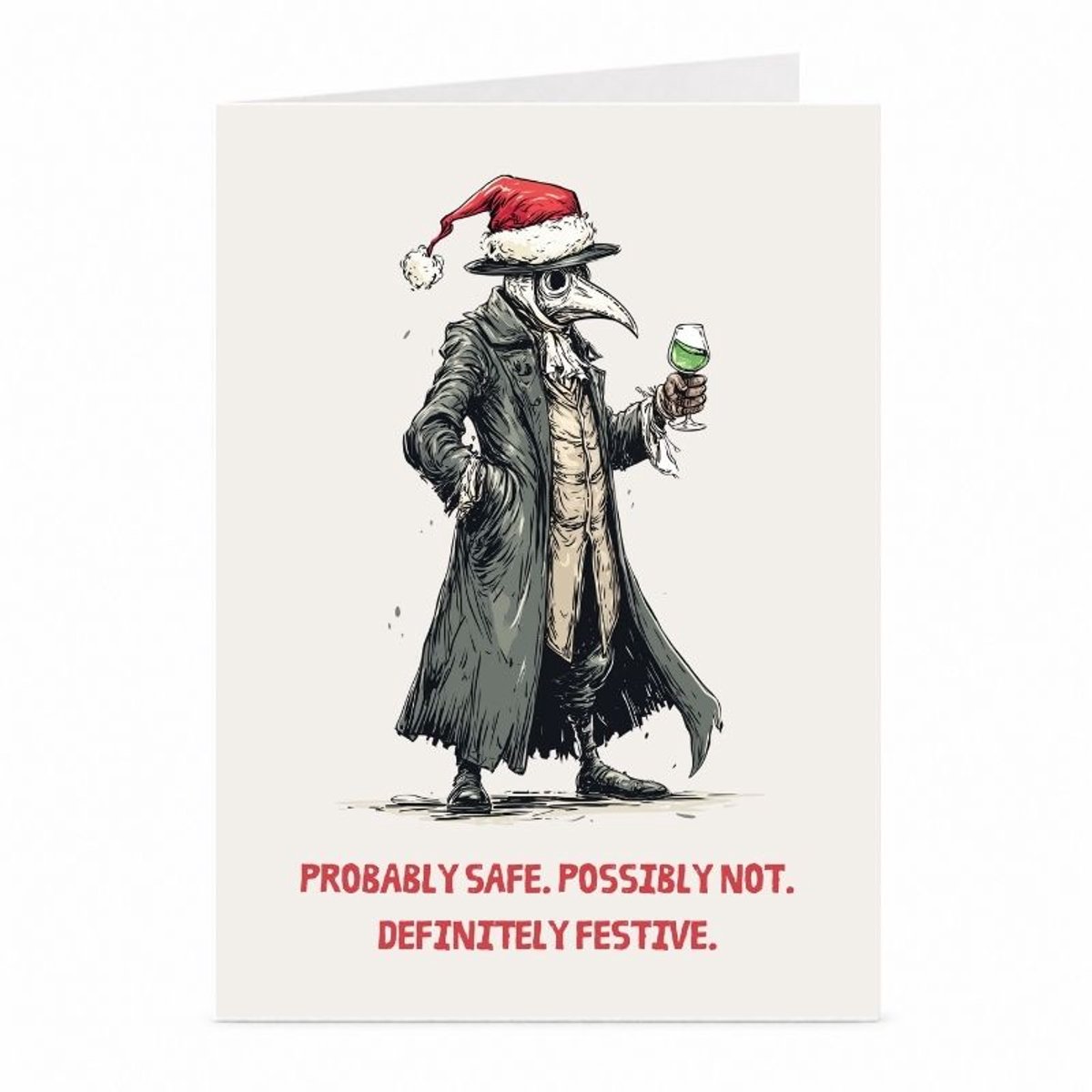 Pestdokter - Kerstkaart - JustTheCardGuy - A6 met envelop