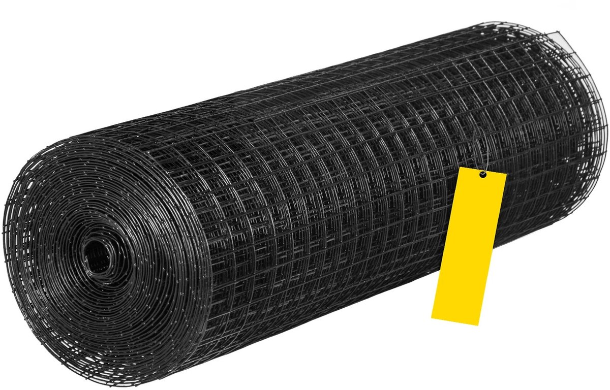 Atlasyx gaas - Kippengaas - Tuingaas - Volieregaas - Draadgaas - Konijnengaas - 16 Gauge staal - 1 inch gaas - 61 x 3048cm - Zwart